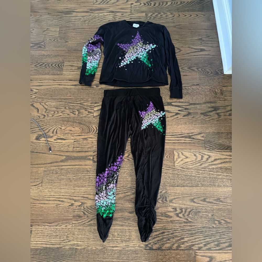 Lauren Moshi Star Print top and pants size XS